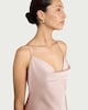 image 2 of F&F Satin Cowl Neck Maxi Dress in Pink