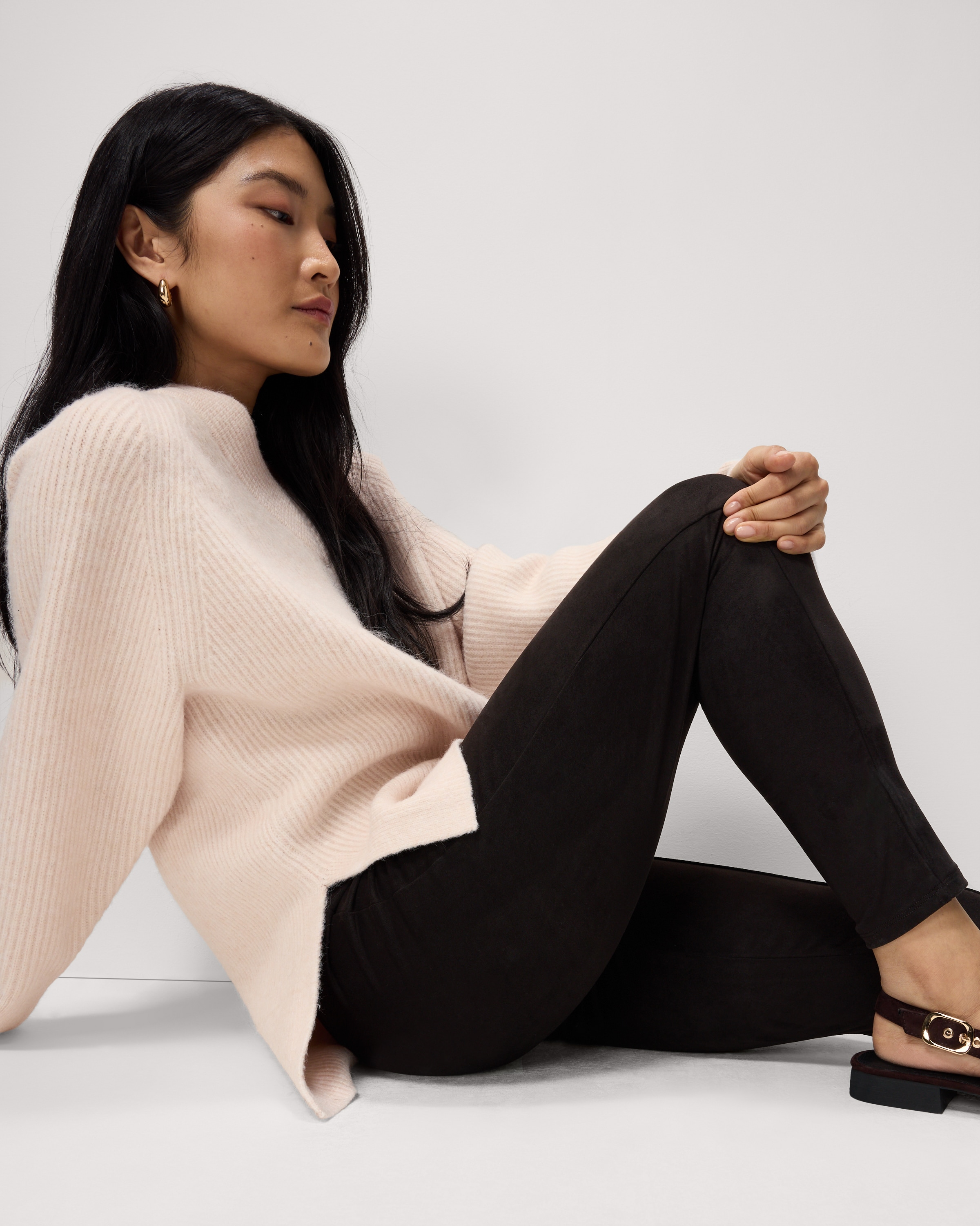 F&F Faux Suede Leggings in Brown