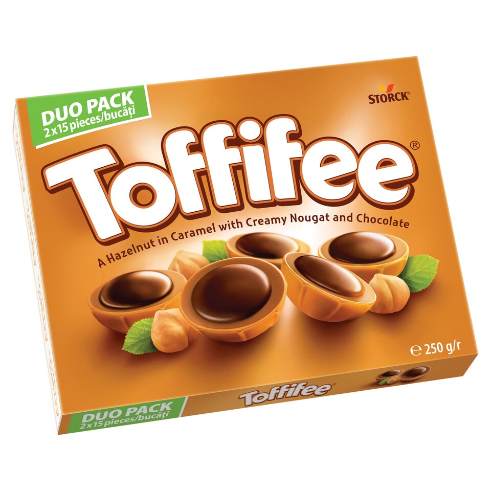 Toffifee Celé jadro lieskového orieška v karameli s nugátovým krémom a čokoládou 2 x 125 g (250 g)