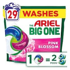 Ariel The Big One Pink Blossom Washing Liquid Pods 29 Washes 1052.7g