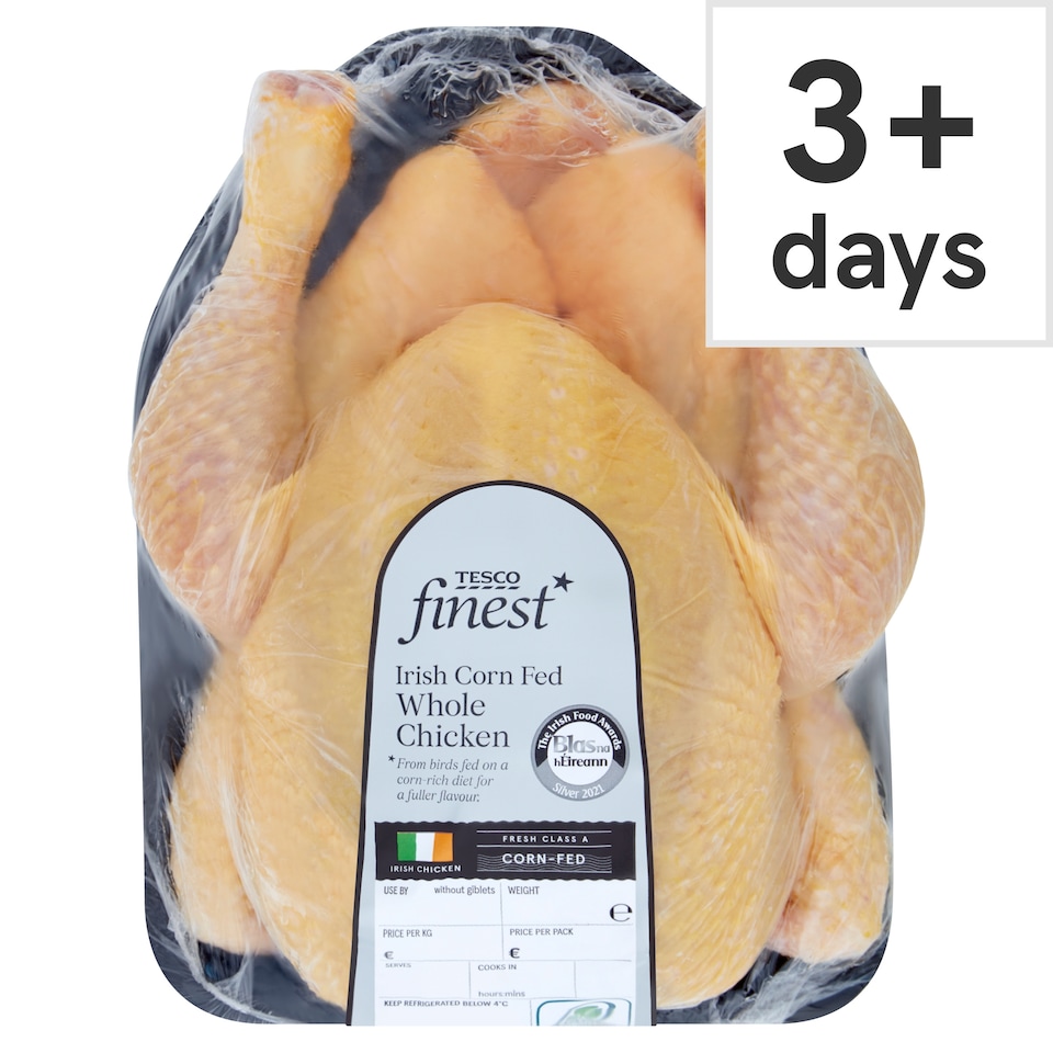 Tesco Finest Irish Corn Fed Whole Chicken 1.2Kg