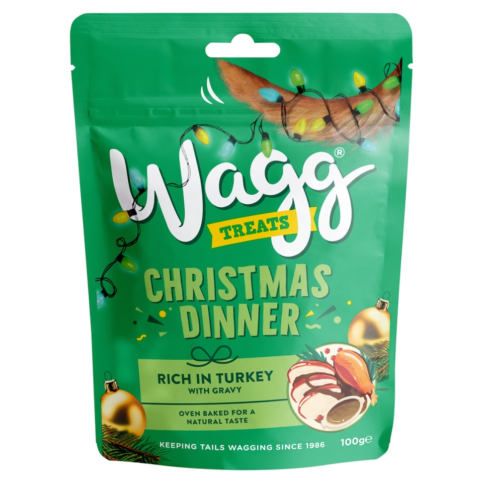 image 1 of Wagg Christmas Dinner Rich in Turkey with gravy Dog Treats 100g 