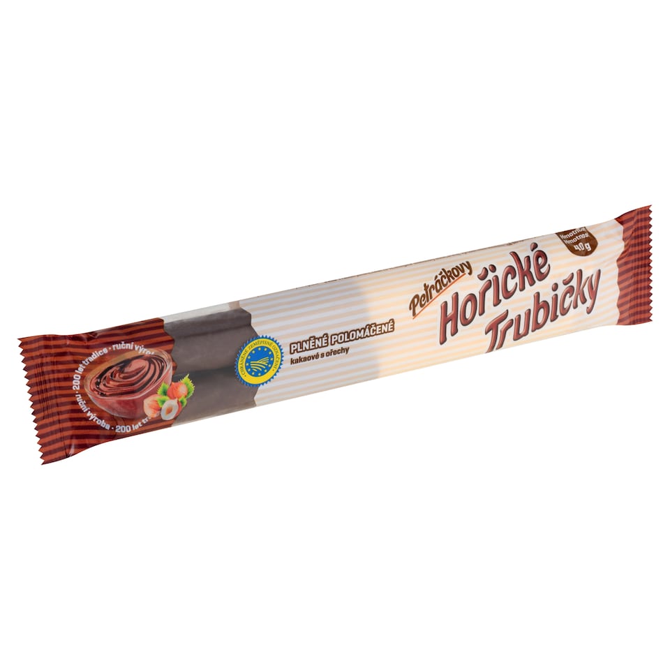 image 1 of Petráčkovy Hořické Trubičky Filled Cocoa-Coated Bar with Nuts Half-Coated 40g