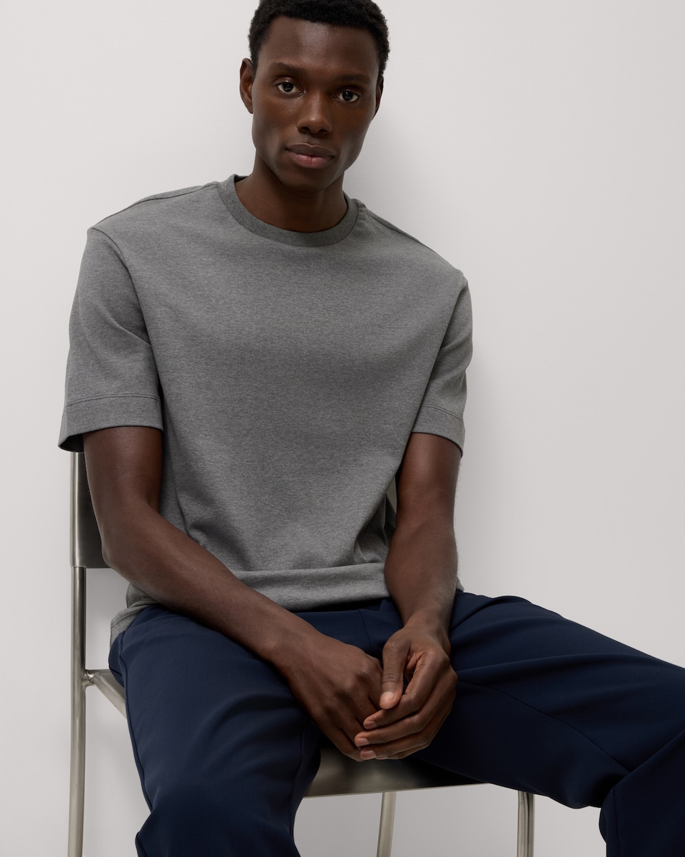 image 1 of F&F Pure Cotton Relaxed Fit T-Shirt in Grey Marl