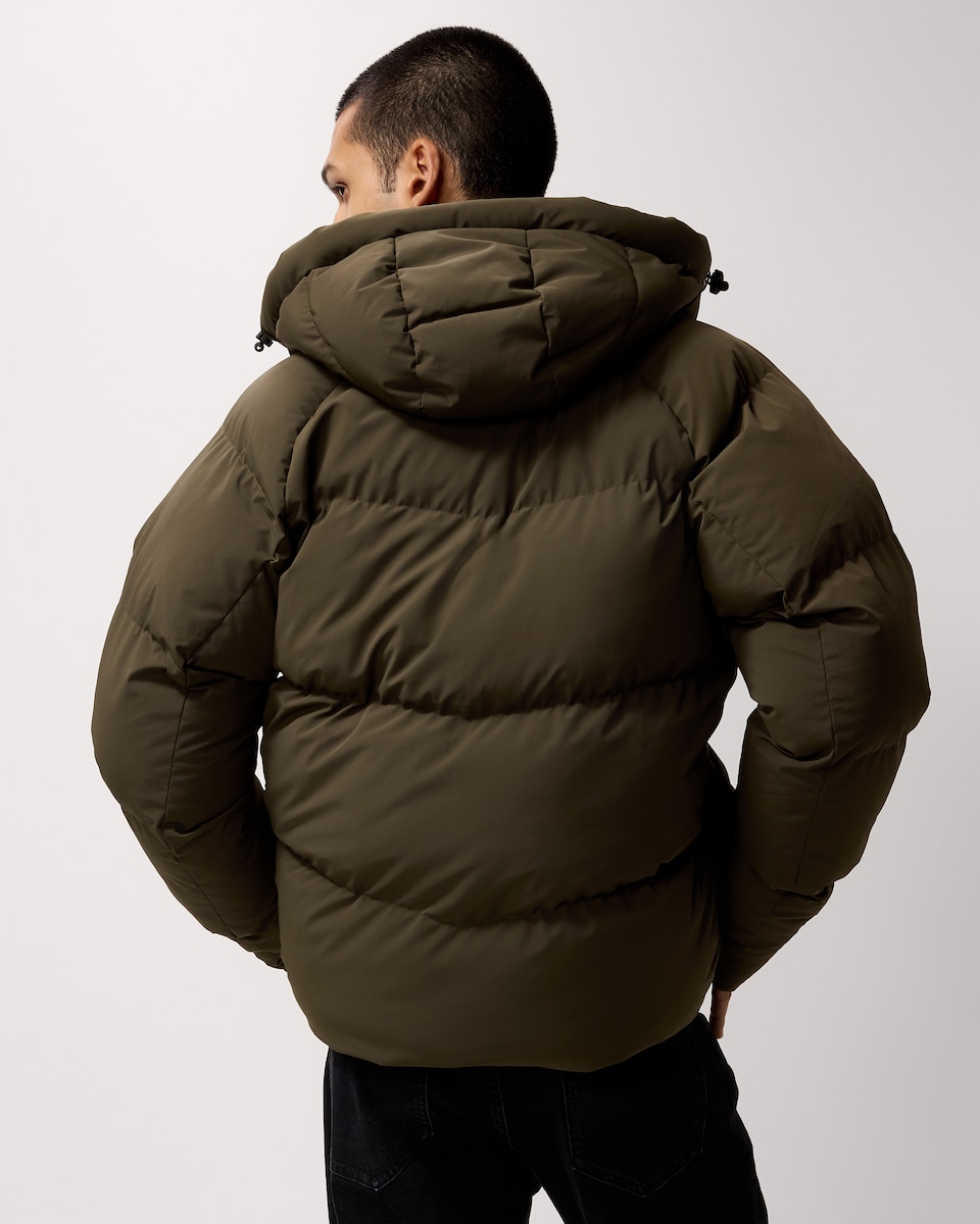 image 1 of F&F Hooded Puffer Jacket in Khaki