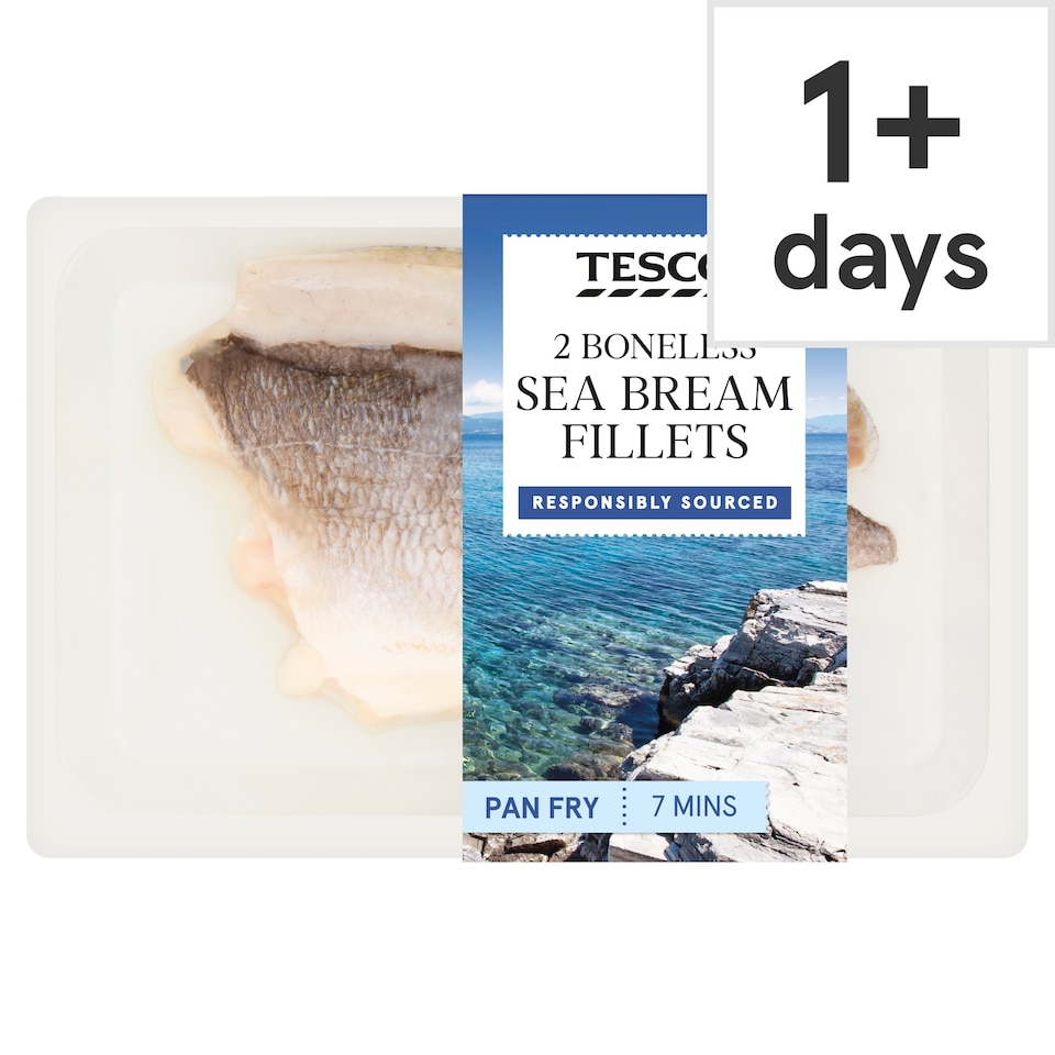 Tesco 2 Boneless Sea Bream Fillets 180g