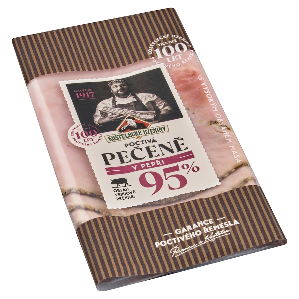 Obrázek 1 pro produkt Kostelecké Uzeniny Poctivá pečeně v pepři 0,100kg