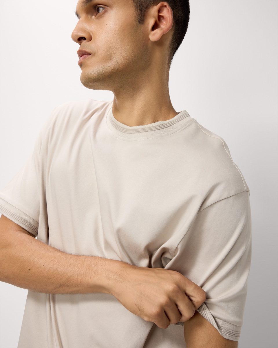 image 1 of F&F Pure Cotton Smart T-Shirt in Grey