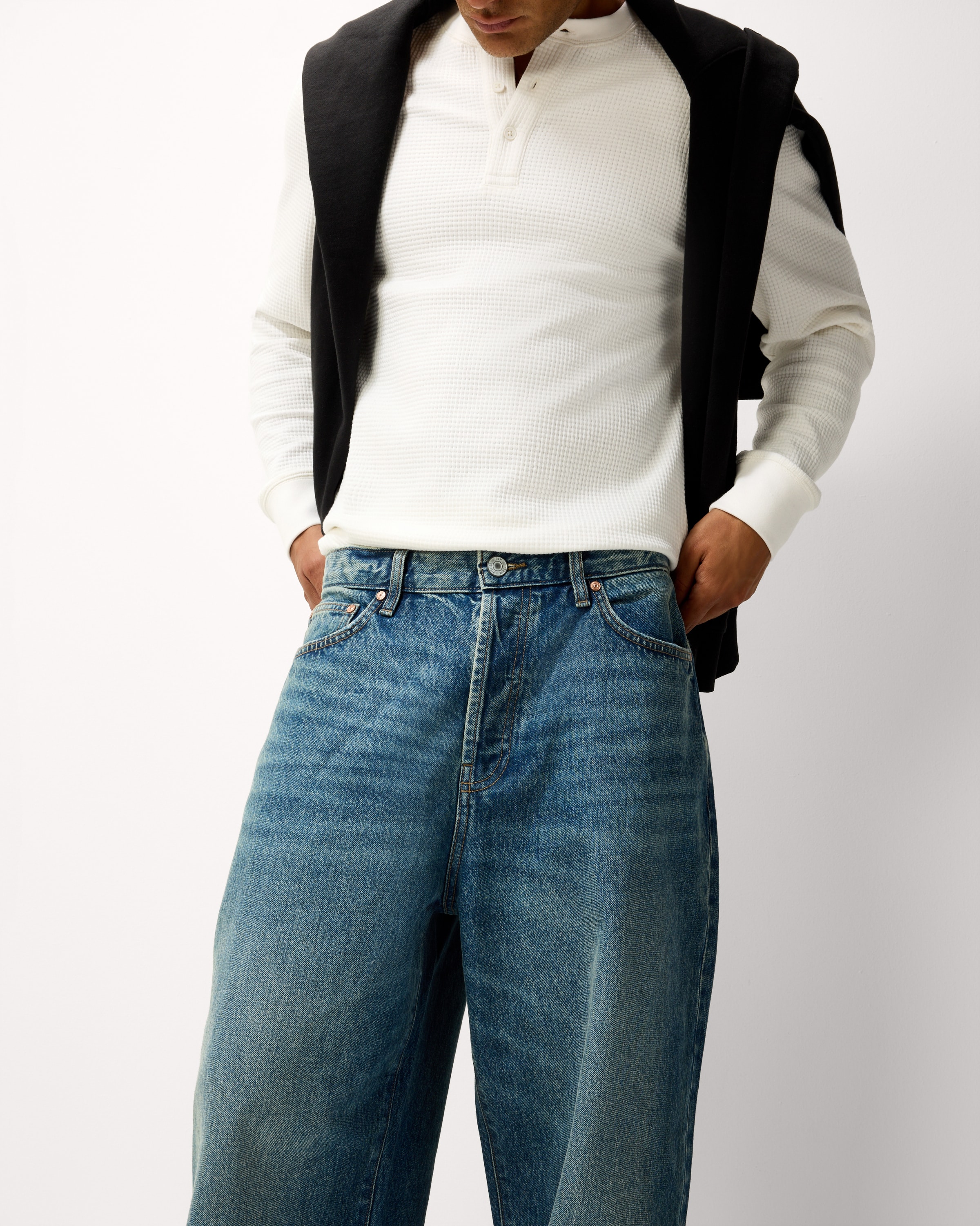 RDA Pure Cotton Loose Fit Jeans in Blue