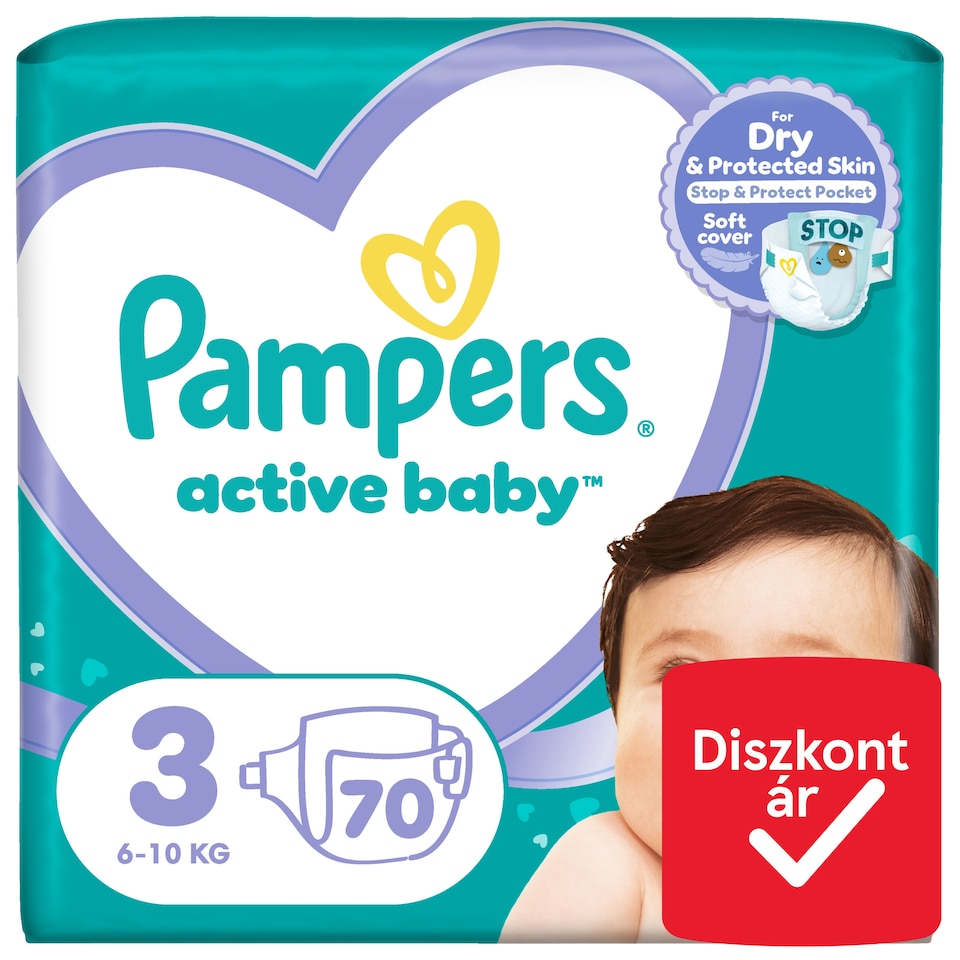 Pampers Active Baby Pelenka, Méret: 3, 70 db Pelenka, 6kg-10kg  1. kép