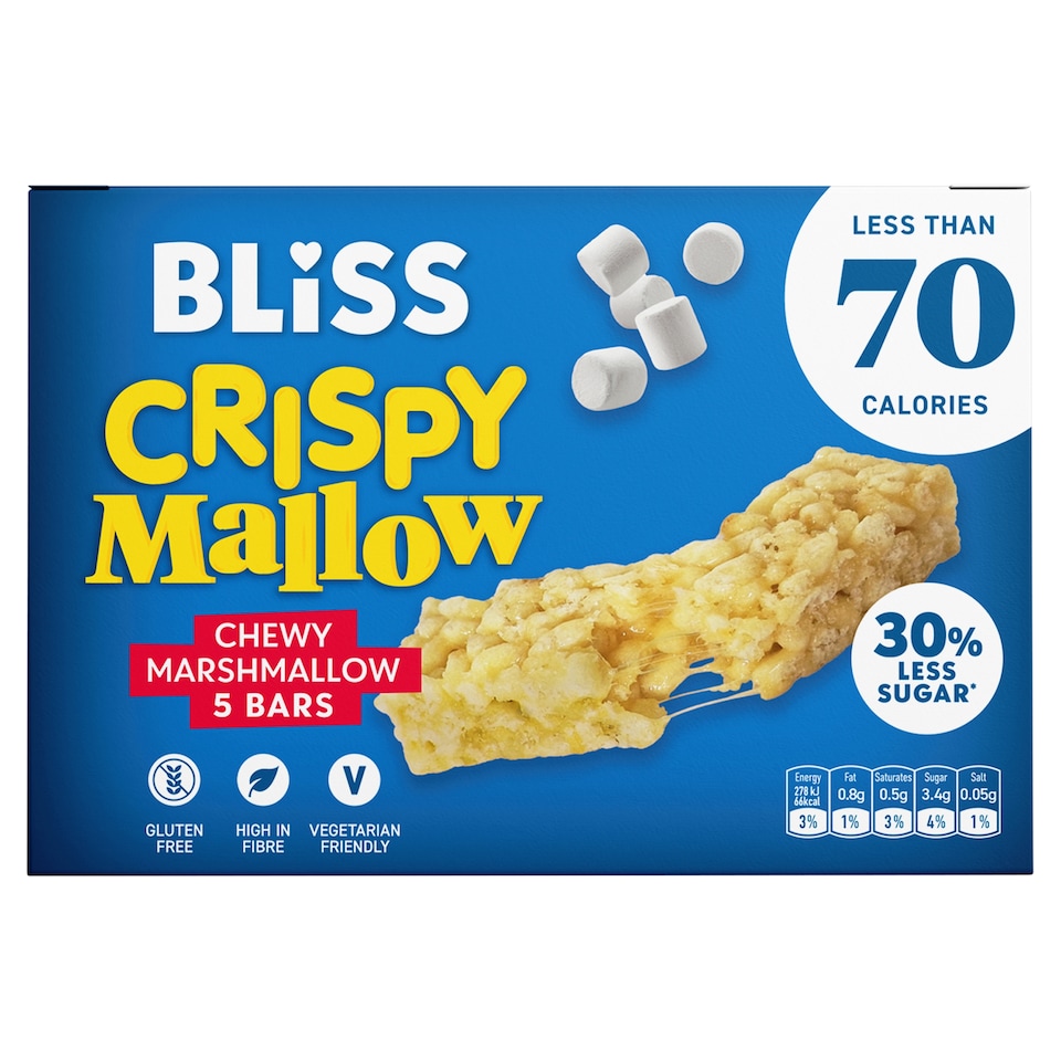 Bliss Crispy Mallow Chewy Marshmallow Bars 5 x 19g