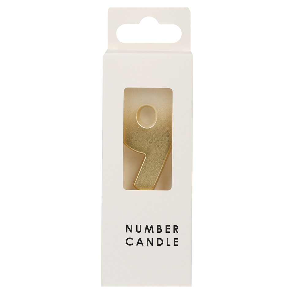Table Fun Gold Numerical Candle No. 9