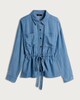image 4 of F&F Pure Lyocell Belted Long Sleeved Co-ord Shirt in Blue