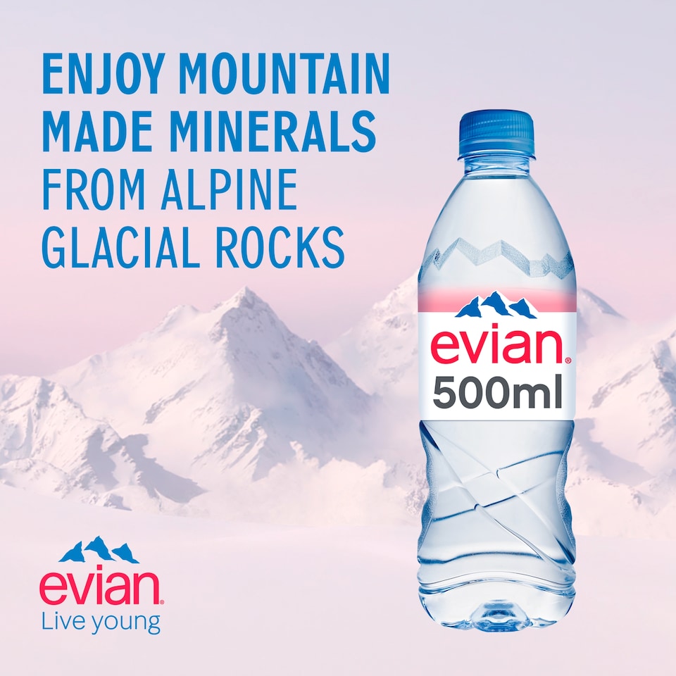 image 1 of Evian Natural Bottled Mineral Still Water 500ml