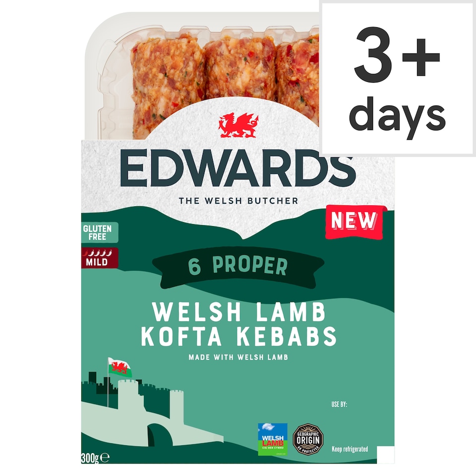 Edwards Welsh Lamb Kofta Kebabs 300g 