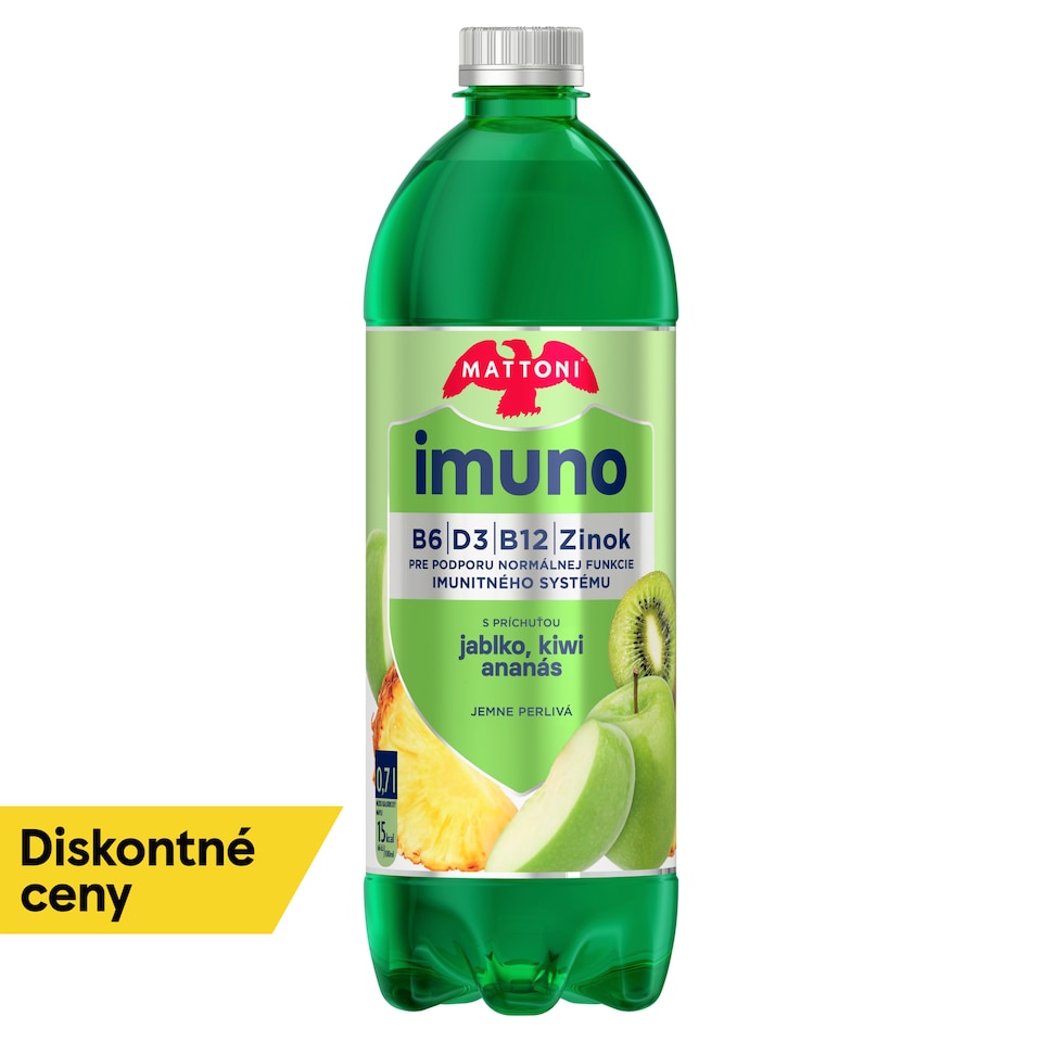 Mattoni Imuno s príchuťou jablko kiwi ananás jemne perlivá 0,7 l