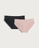 image 4 of F&F 2-Pack Seamfree Ribbed High Leg Knickers in Multi