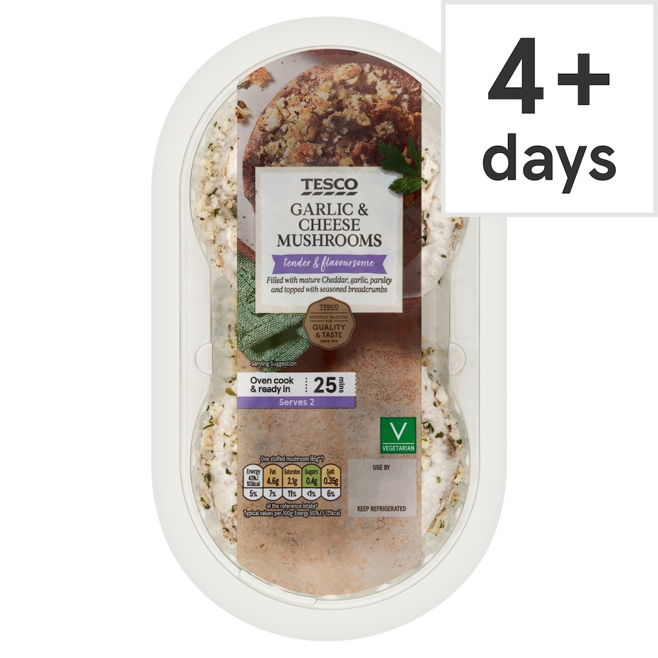 Tesco Garlic & Cheese Mushrooms 200g