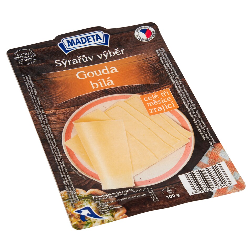Obrázek 1 pro produkt Madeta Sýrařův výběr gouda bílá 100g