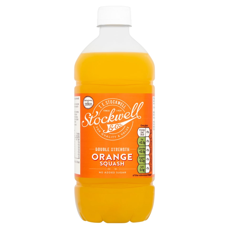 Stockwell & Co No Added Sugar Double Strength Orange Squash 750Ml