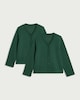 image 3 of F&F School Unisex 2-Pack Cotton Rich Sweat Cardigans in Green