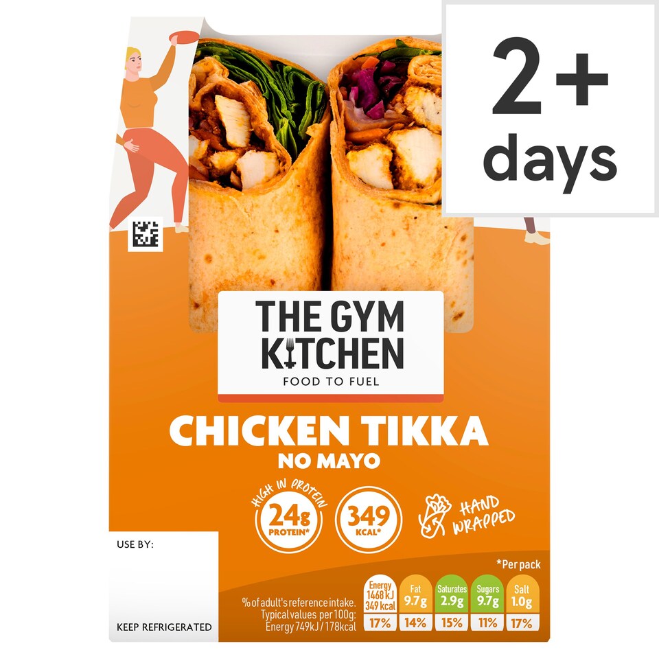 The Gym Kitchen Chicken Tikka Chilled Wrap 300g Tesco Groceries