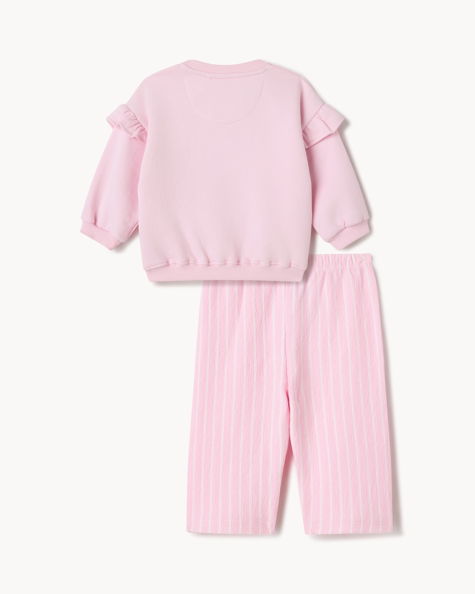 image 1 of F&F Baby 2-Piece Cotton Rich Floral Set in Pink