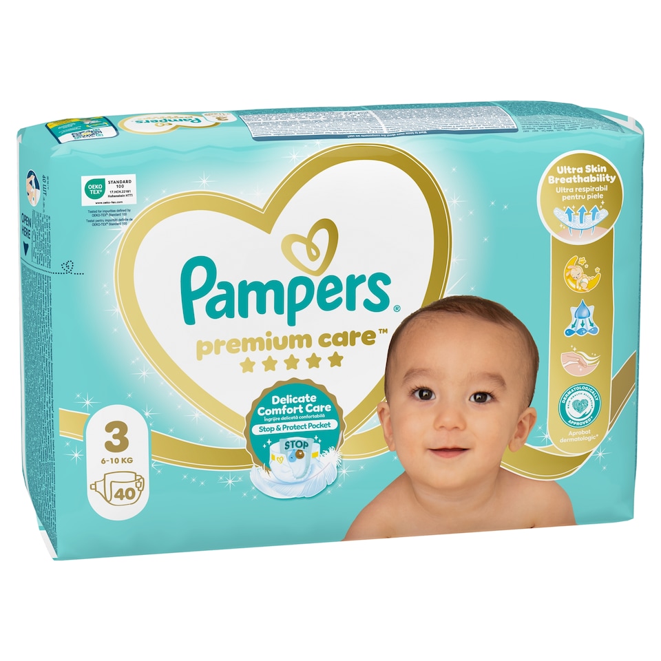 image 1 of Pampers Premium Care Size 3, 40 Nappies, 6kg-10kg