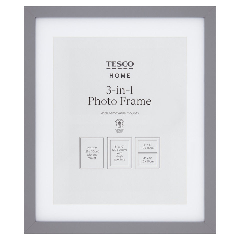 Tesco Photo Frame Double All Purpose 8X10 Grey