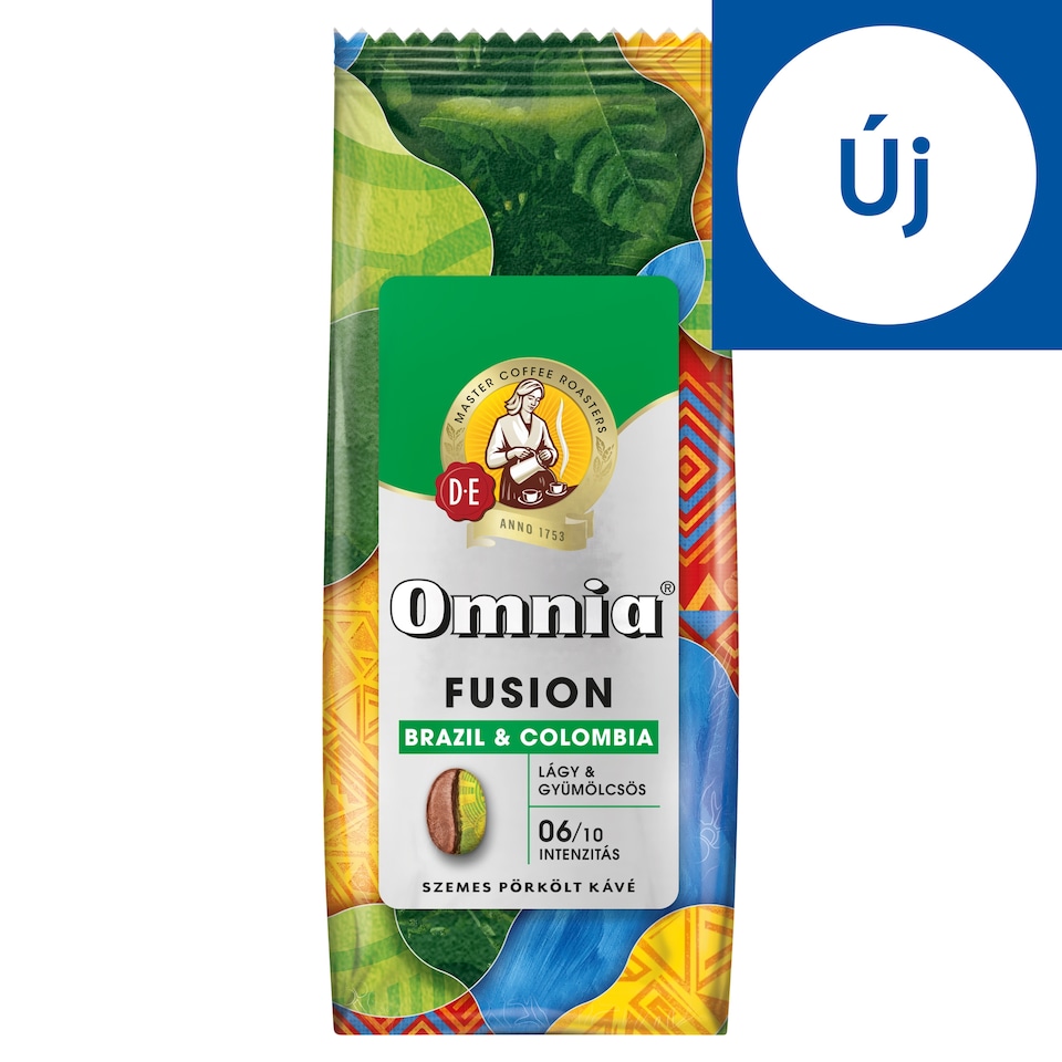Omnia Fusion Brazil & Colombia lágy & gyümölcsös szemes pörkölt kávé 900 g