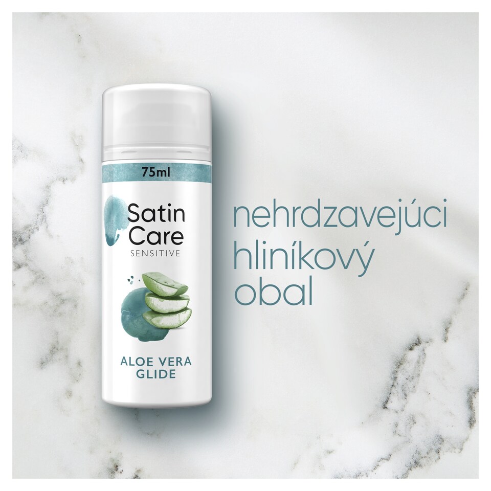 image 1 of Gillette Satin Care Women's Shave Gel, Aloe Vera Glide, 75 ml