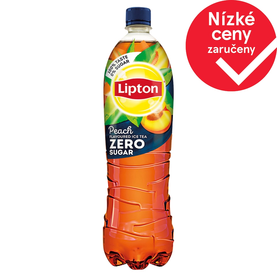 Lipton Zero Ice Tea Black ledový čaj s příchutí broskve 1,5l