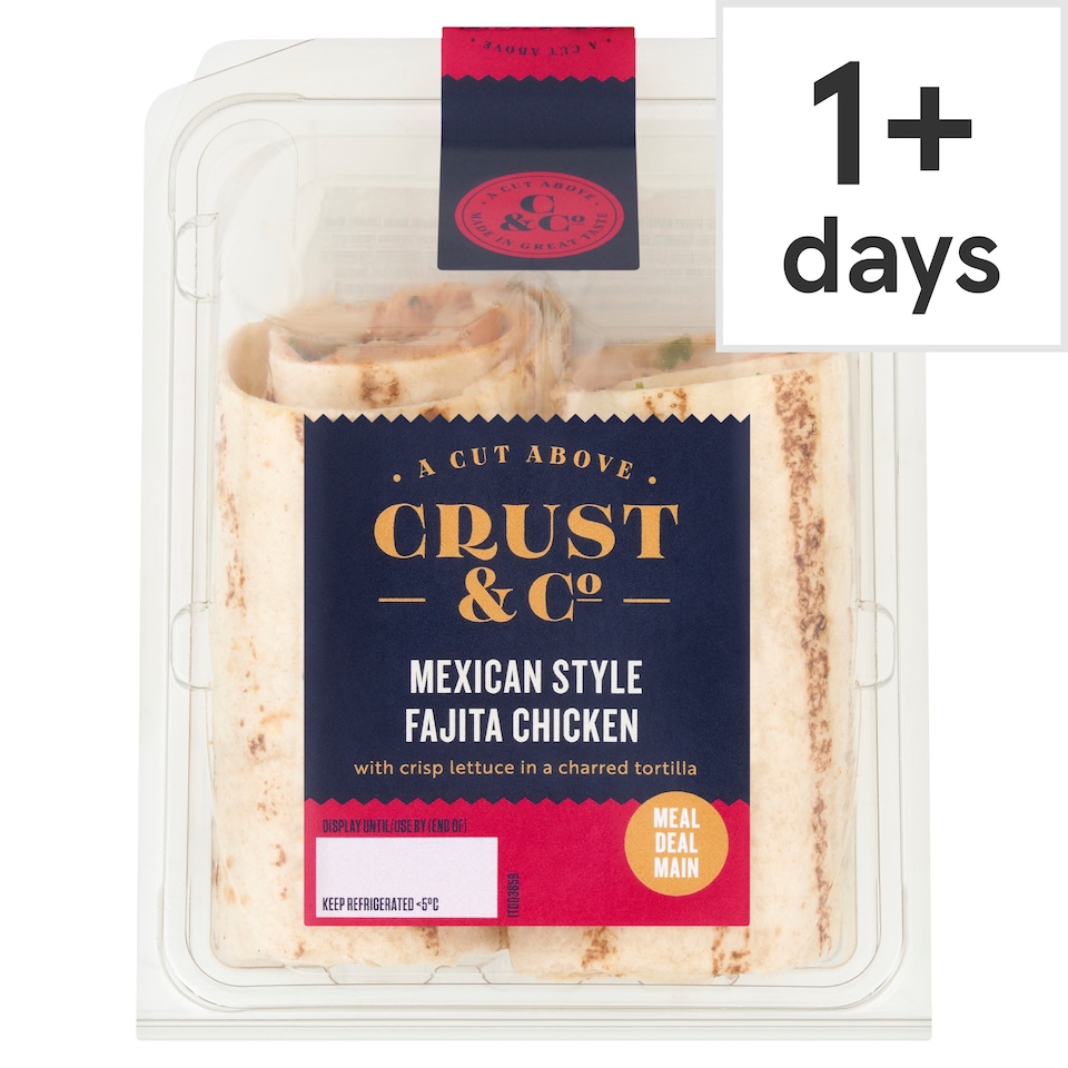 Crust & Co Mexican Style Fajita Chicken Wrap 191g