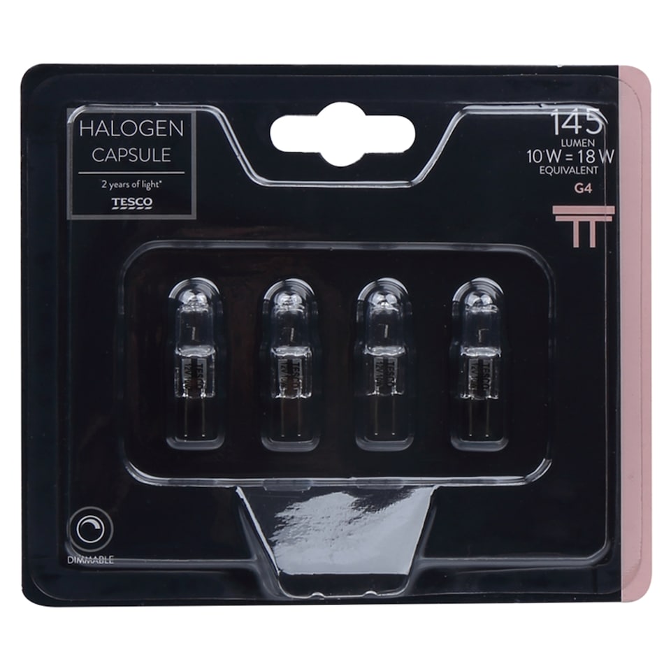 image 1 of Tesco Halogen 10W G4 4 Pack