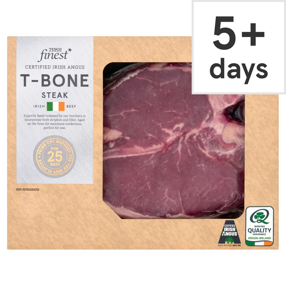 Tesco Finest Certified Irish Angus T-bone steak 340g