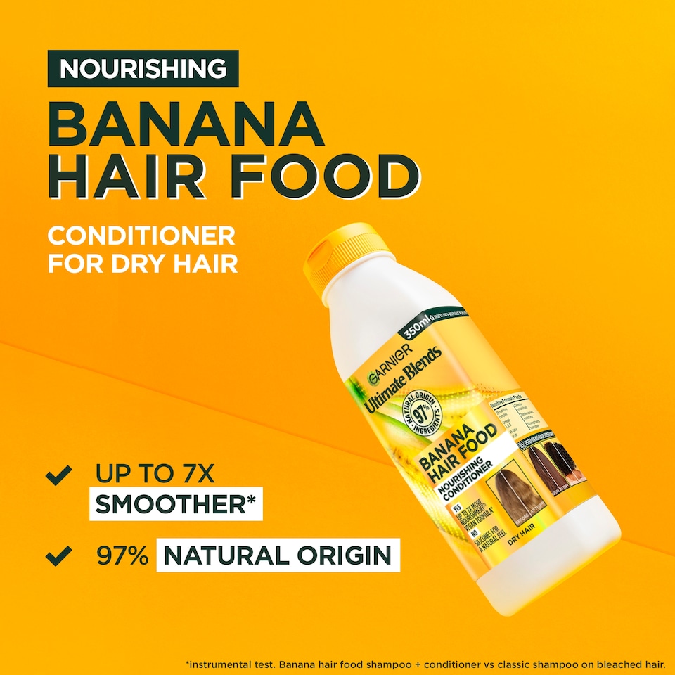 image 1 of Garnier Ultimate Blends Nourishing Conditioner - Banana Hair Food 350ml