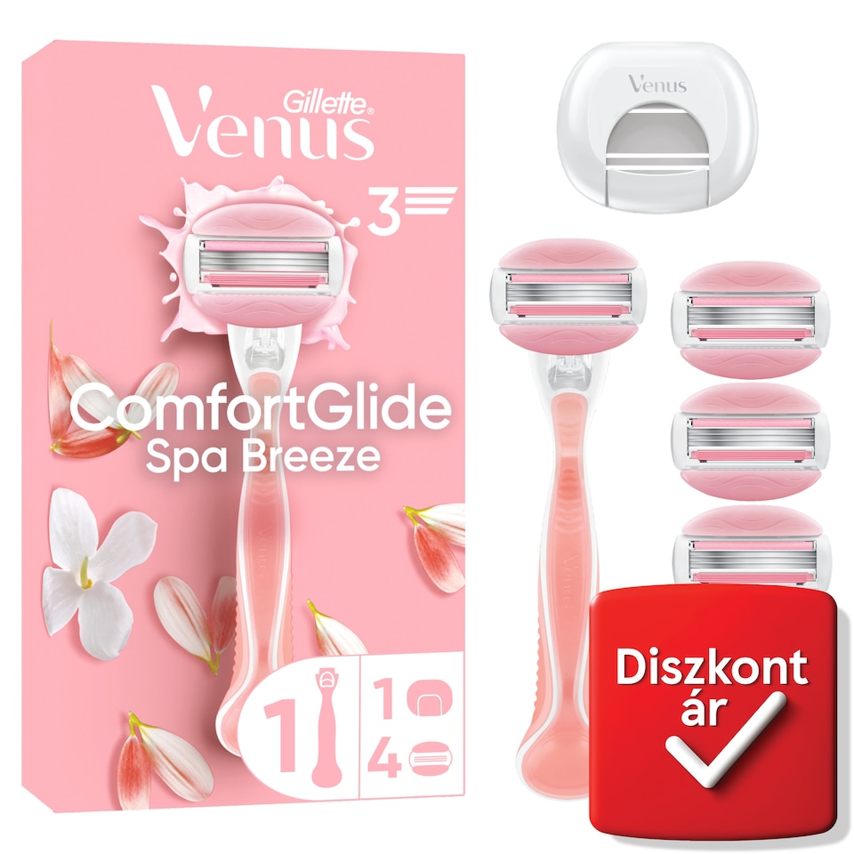 image 1 of Gillette Venus ComfortGlide Women’s Razor Spa Breeze, 4 Refill Razor Cartridges