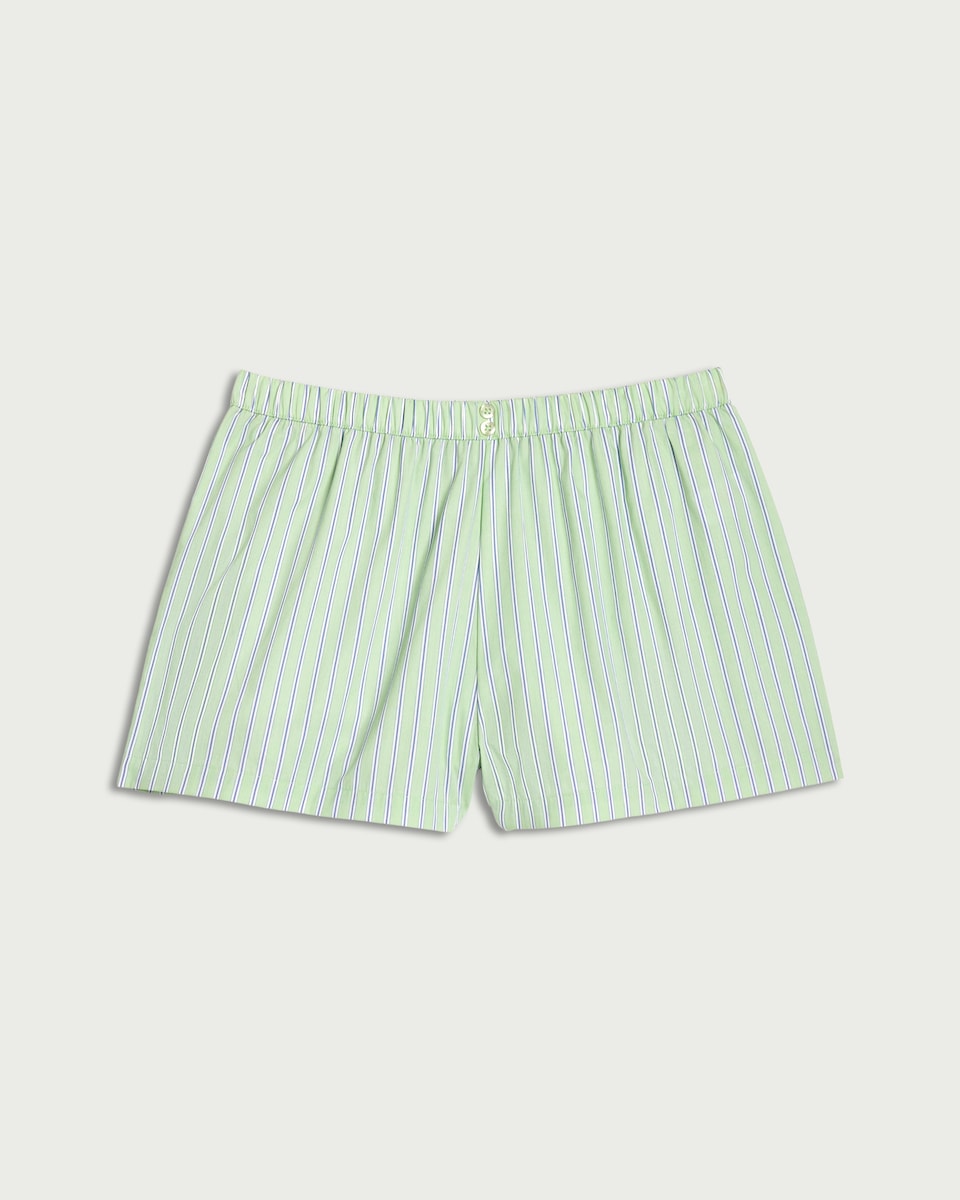 image 1 of OH ME OH MY Pure Cotton Striped Co-ord Shorts in Green