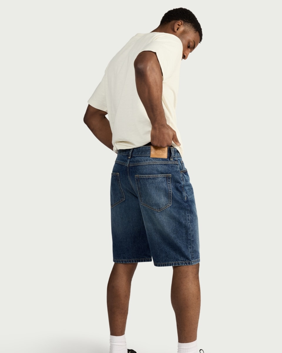 image 1 of RDA Pure Cotton Denim Shorts in Navy