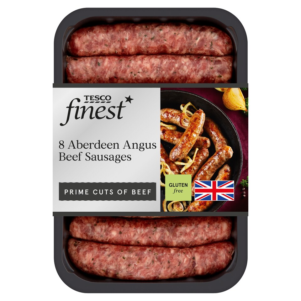 Tesco Finest 8 Aberdeen Angus Sausages 360G