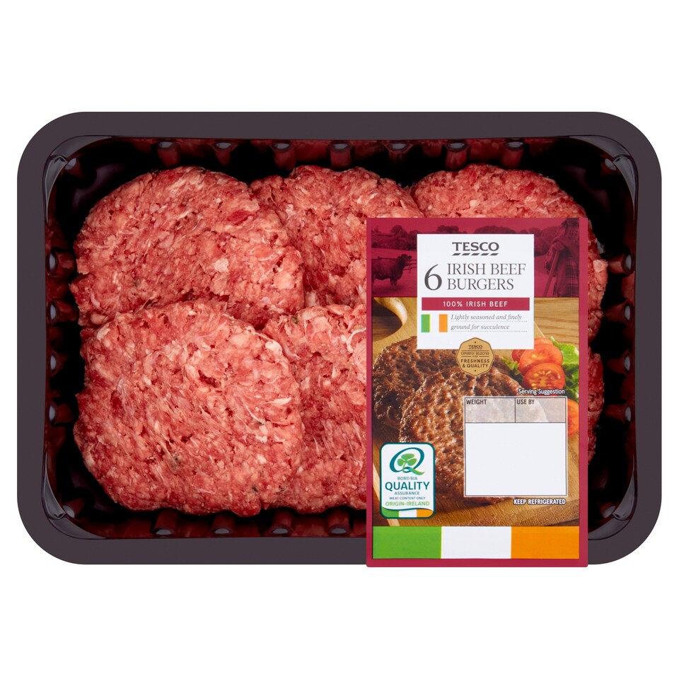 Tesco Irish Beef Burgers 600G