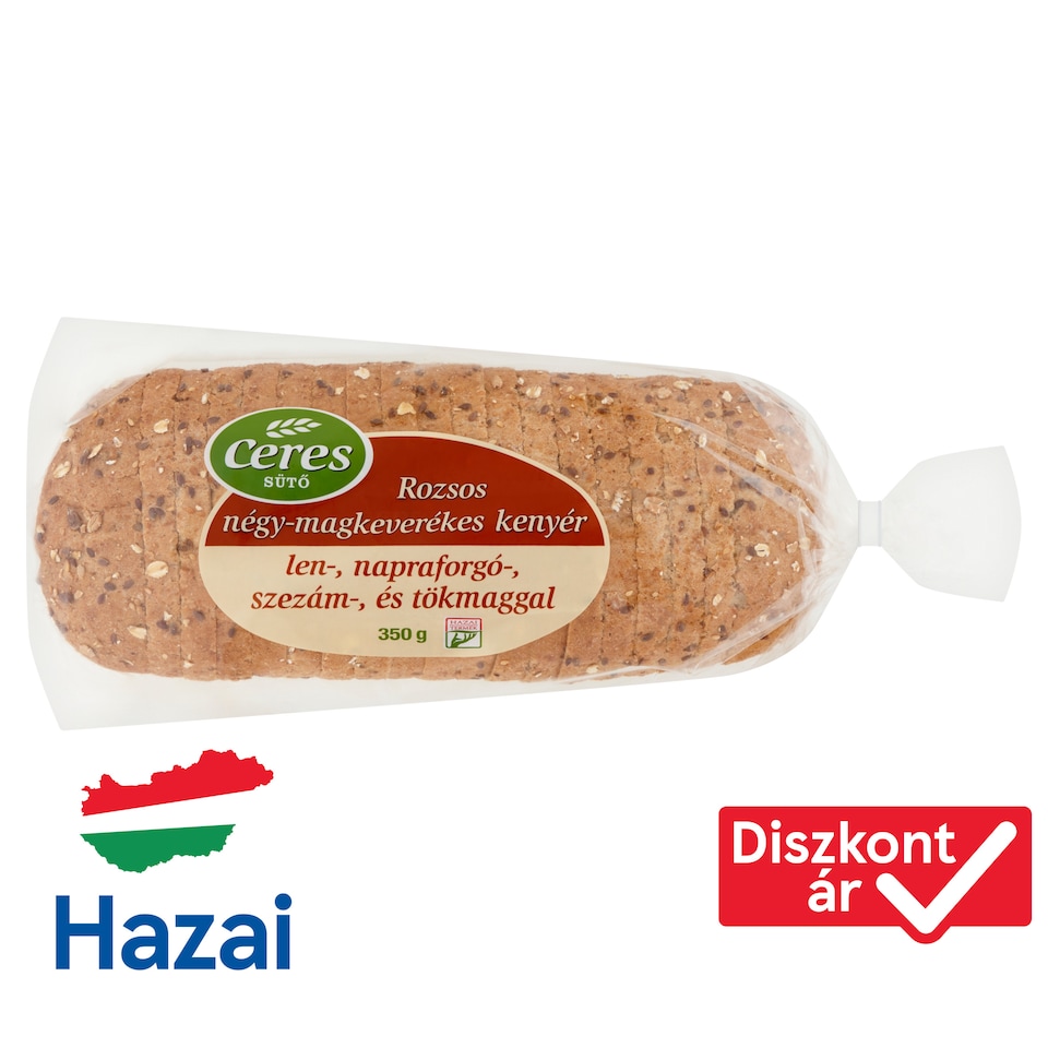 Ceres rozsos négy-magkeverékes kenyér 350 g  1. kép