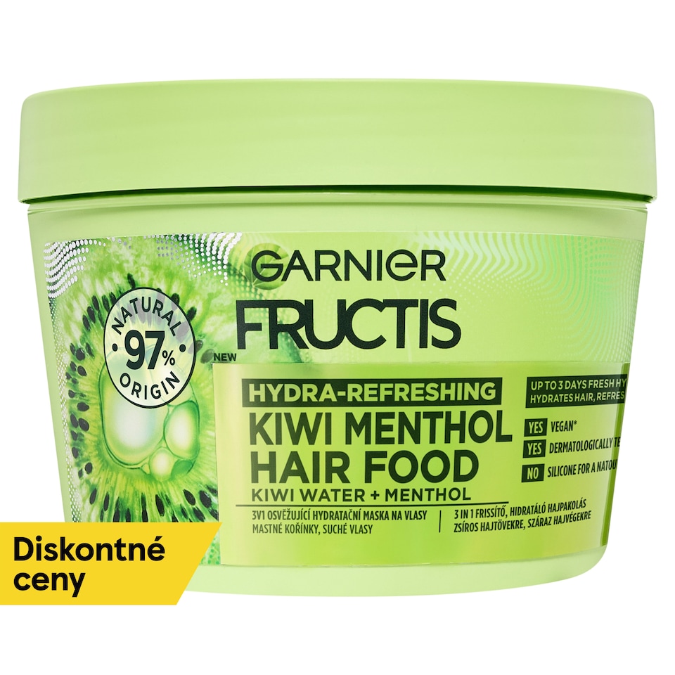 Garnier Fructis 3 in 1 Hydra-Refreshing Kiwi Menthol Hair Food 400 ml