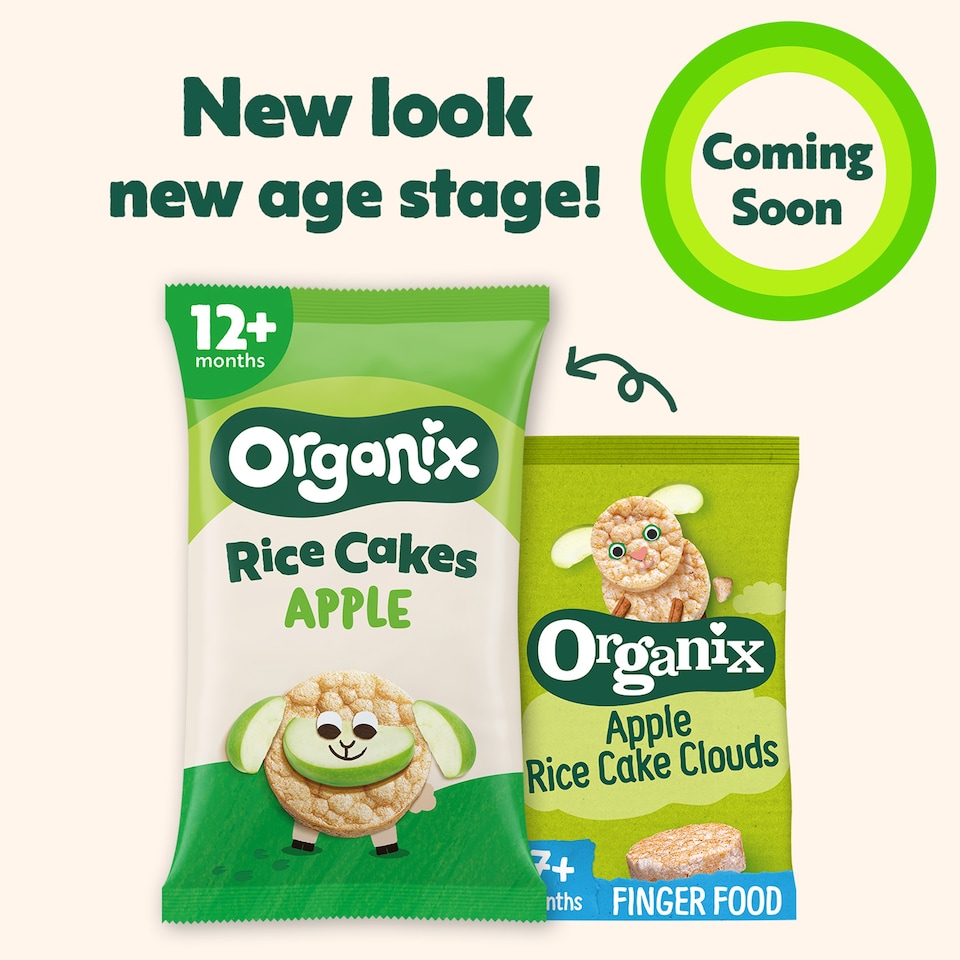 image 1 of Organix Apple Rice Cakes Organic Toddler Snacks 12 months+ 40g