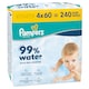 Obrázek 2 pro produkt Pampers 99 % Vody Dětské Čisticí Ubrousky 4 Balení 60 Ubrousků = 240 Dětských Čisticích Ubrousků
