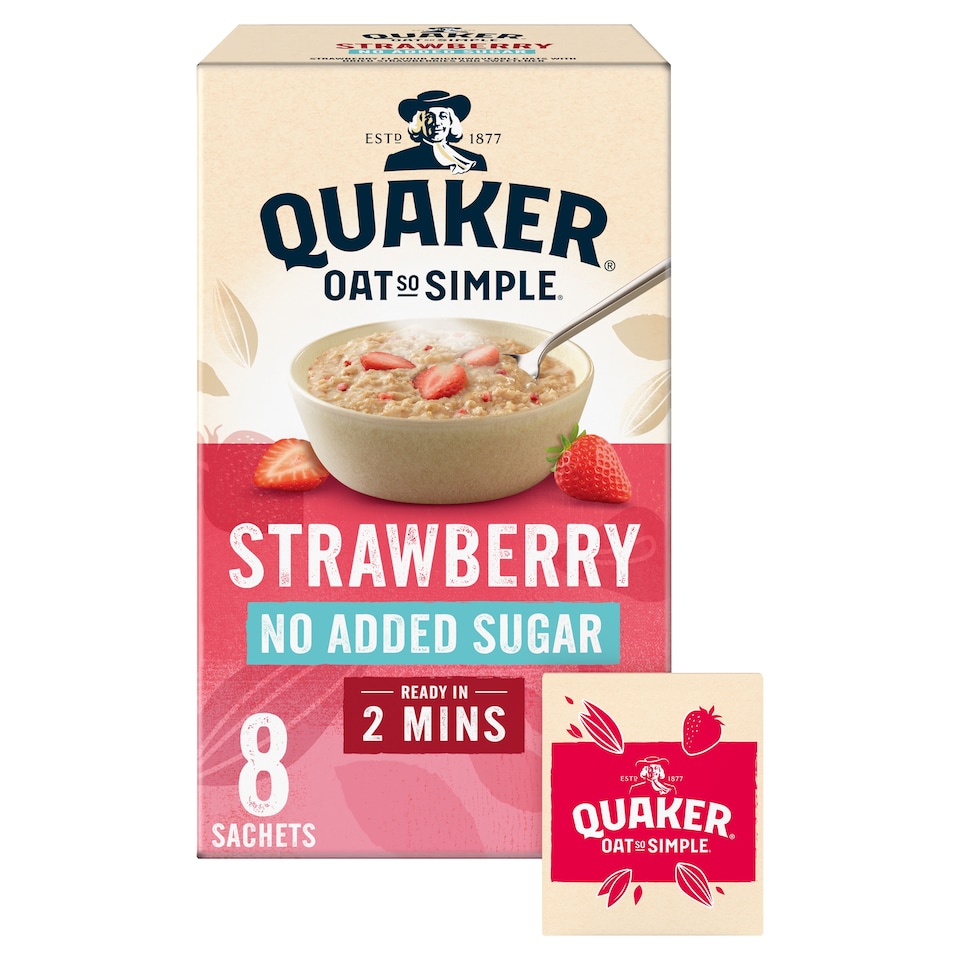 image 1 of Quaker Oat So Simple Simply Strawberry Porridge Sachets 8x32.5g