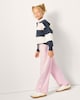 image 2 of F&F Girls Cotton Rich Side Popper Wide Leg Joggers in Pink