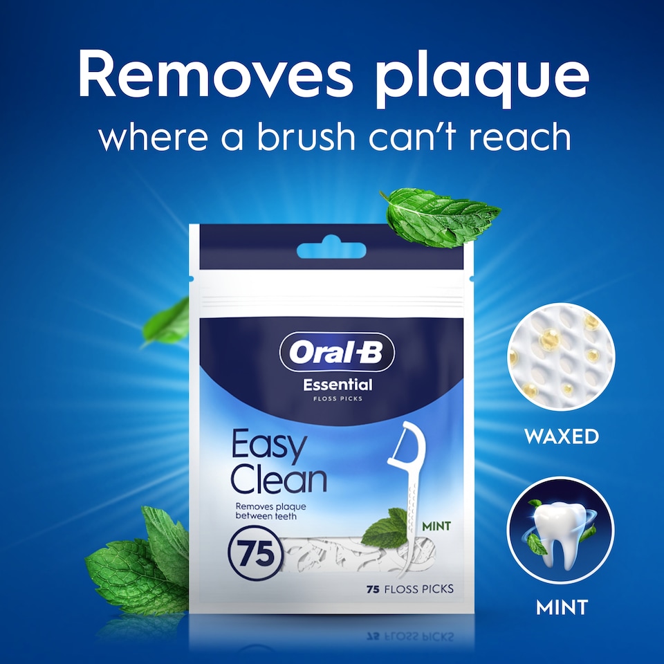 image 1 of Oral-B Simply Clean Floss Picks Mint 75pk