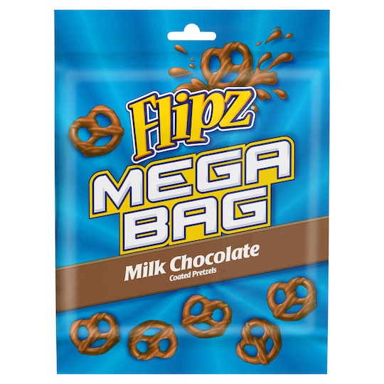 Flipz Mega Bag Milk Chocolate Coated Pretzels 150G Tesco Groceries