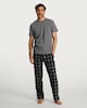 image 2 of F&F Fleece Trousers Check Pyjama Set in Grey